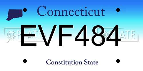 EVF484 Connecticut License Plate