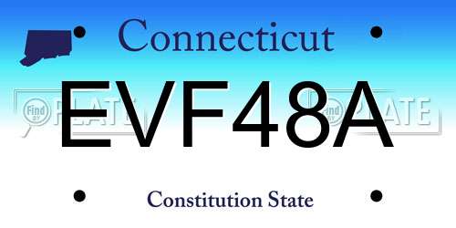 EVF48A Connecticut License Plate