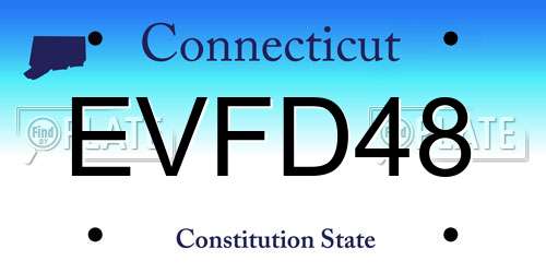 EVFD48 Connecticut License Plate