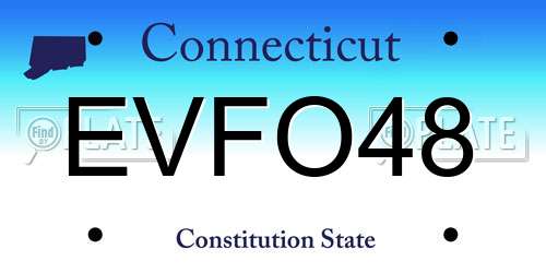 EVFO48 Connecticut License Plate