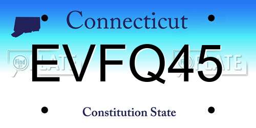 EVFQ45 Connecticut License Plate