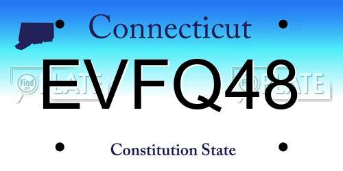 EVFQ48 Connecticut License Plate