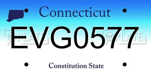 EVG0577 Connecticut License Plate