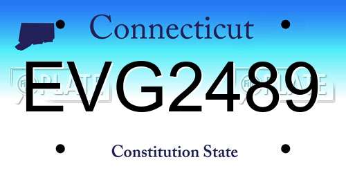 EVG2489 Connecticut License Plate