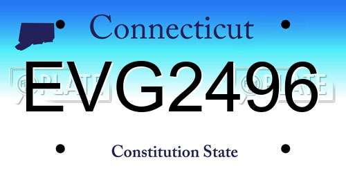 EVG2496 Connecticut License Plate