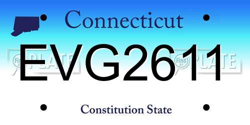 EVG2611 Connecticut License Plate