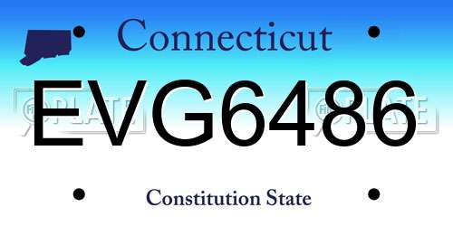 EVG6486 Connecticut License Plate