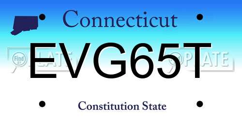 EVG65T Connecticut License Plate