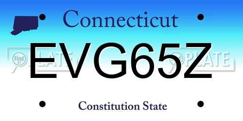 EVG65Z Connecticut License Plate