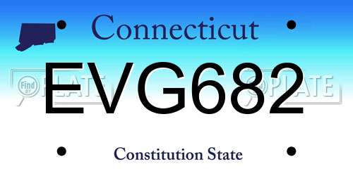 EVG682 Connecticut License Plate