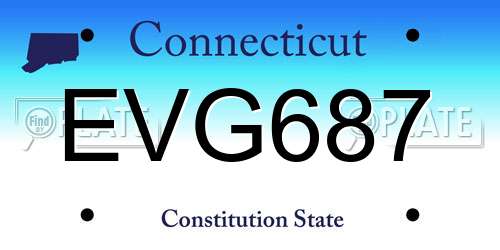EVG687 Connecticut License Plate