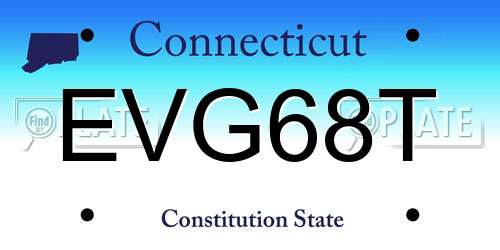 EVG68T Connecticut License Plate