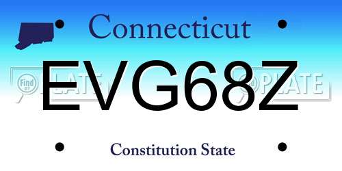 EVG68Z Connecticut License Plate