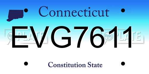 EVG7611 Connecticut License Plate