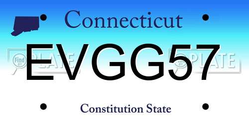 EVGG57 Connecticut License Plate