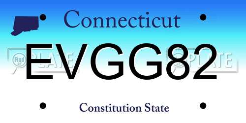 EVGG82 Connecticut License Plate