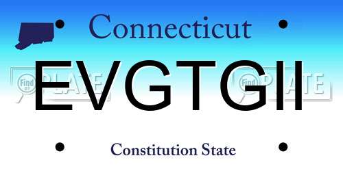 EVGTGII Connecticut License Plate