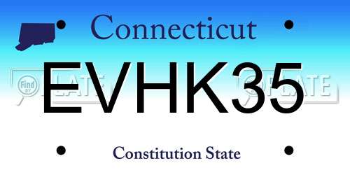 EVHK35 Connecticut License Plate