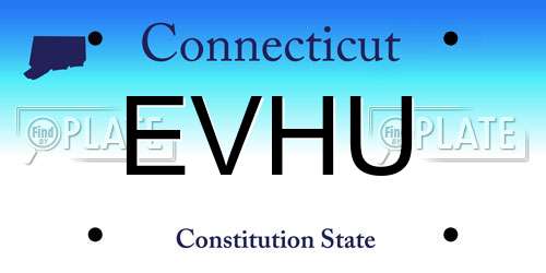 EVHU Connecticut License Plate