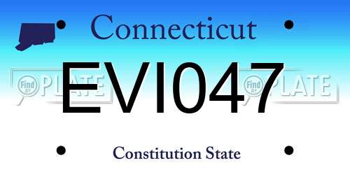 EVI047 Connecticut License Plate