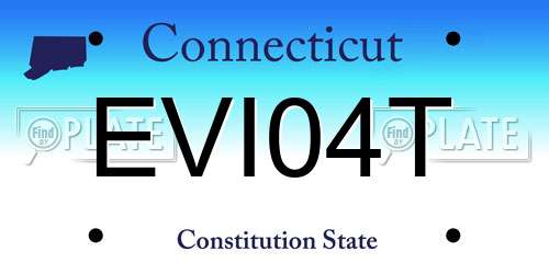 EVI04T Connecticut License Plate
