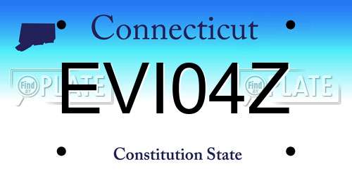 EVI04Z Connecticut License Plate