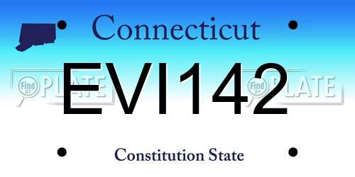 EVI142 Connecticut License Plate