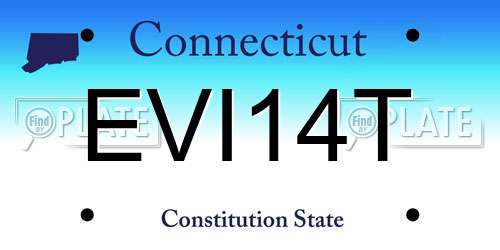 EVI14T Connecticut License Plate
