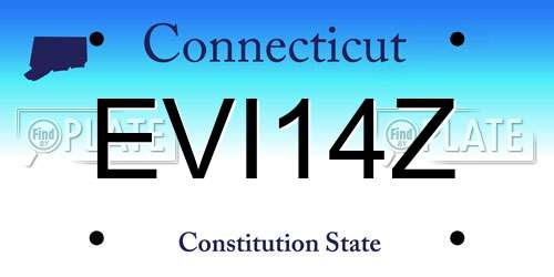 EVI14Z Connecticut License Plate