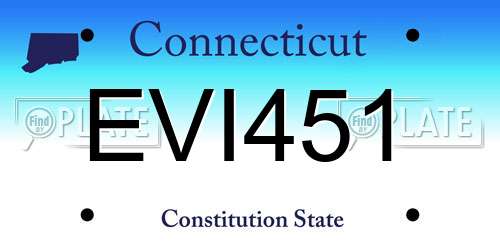EVI451 Connecticut License Plate