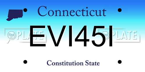 EVI45I Connecticut License Plate