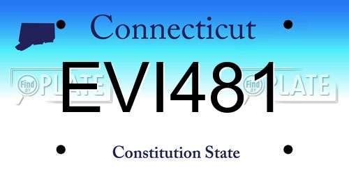 EVI481 Connecticut License Plate