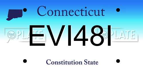 EVI48I Connecticut License Plate