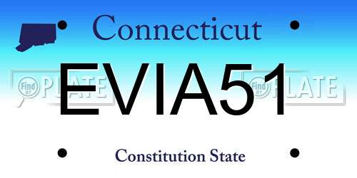 EVIA51 Connecticut License Plate