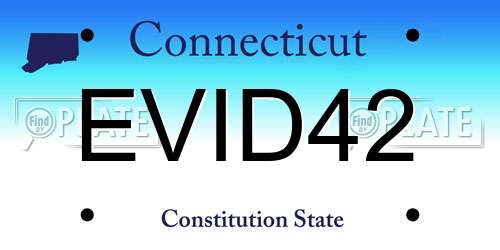 EVID42 Connecticut License Plate
