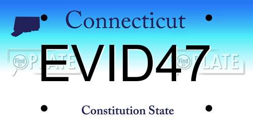 EVID47 Connecticut License Plate