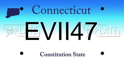 EVII47 Connecticut License Plate