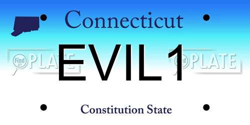 EVIL1 Connecticut License Plate