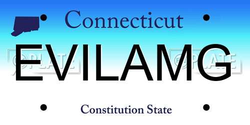 EVILAMG Connecticut License Plate