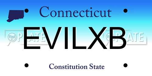 EVILXB Connecticut License Plate