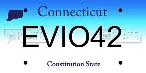 EVIO42 Connecticut License Plate