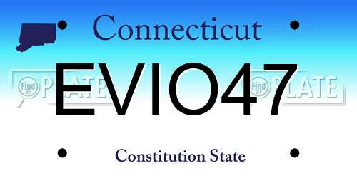 EVIO47 Connecticut License Plate