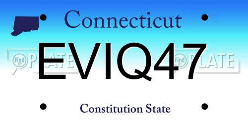 EVIQ47 Connecticut License Plate