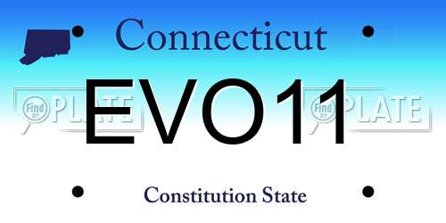 EVO11 Connecticut License Plate