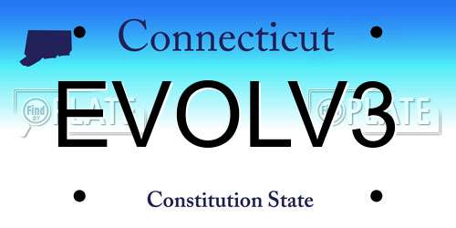 EVOLV3 Connecticut License Plate