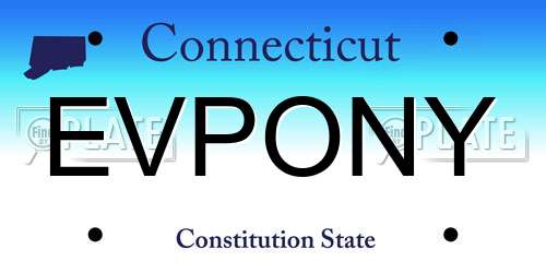 EVPONY Connecticut License Plate