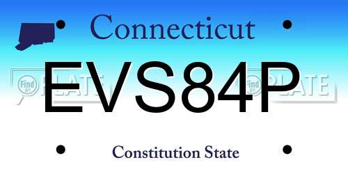 EVS84P Connecticut License Plate