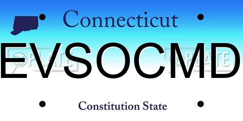 EVSOCMD Connecticut License Plate