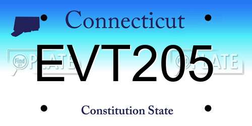 EVT205 Connecticut License Plate