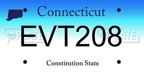 EVT208 Connecticut License Plate